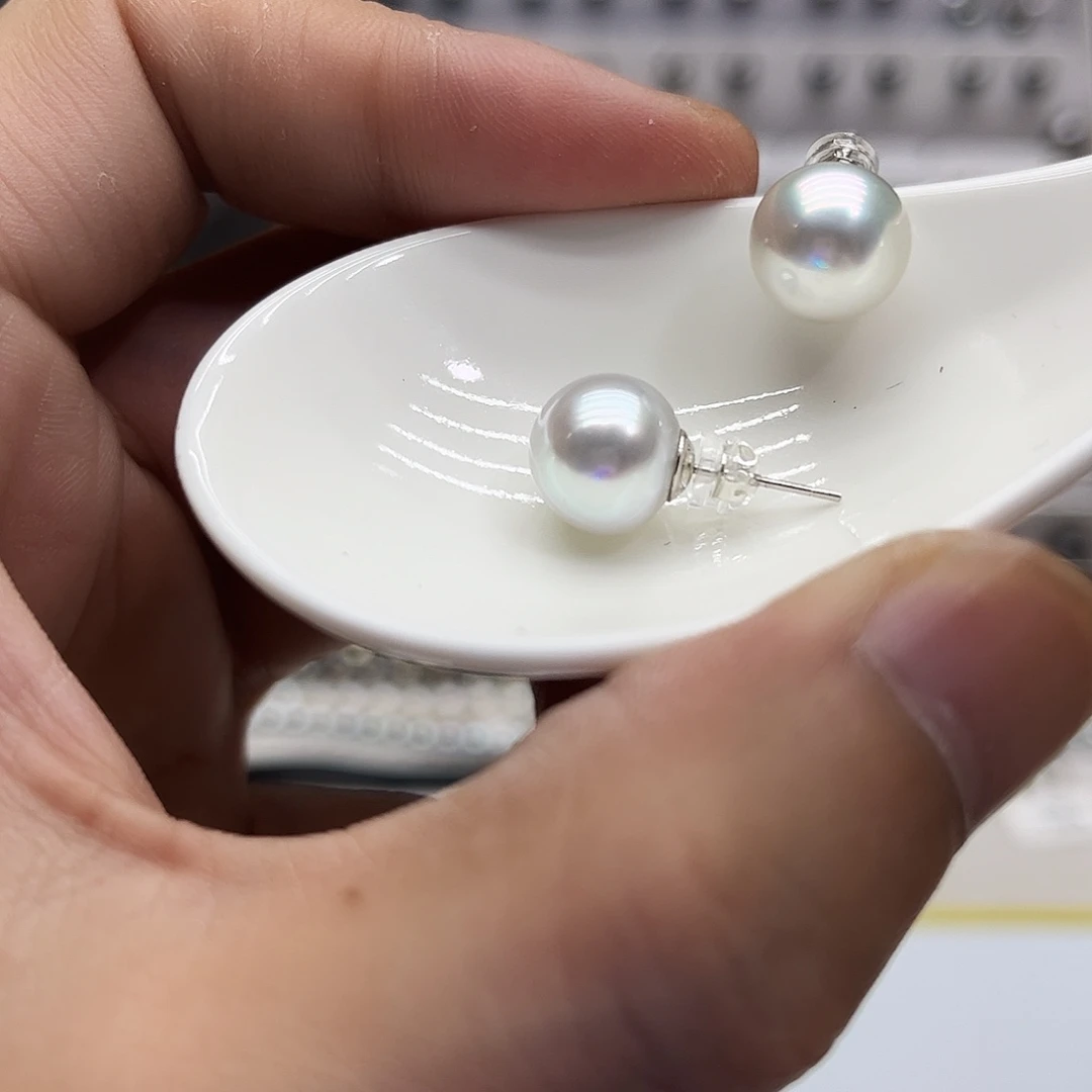 耳饰海水珍珠银S925镶嵌
