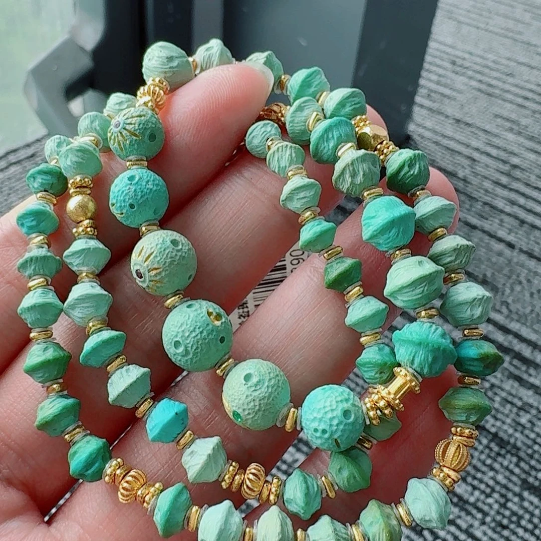 18K金镶嵌绿松石珠宝奇石
