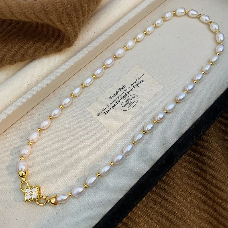 7mm天然淡水珍珠项链女气质轻奢时尚大牌设计高级感毛衣链锁骨链