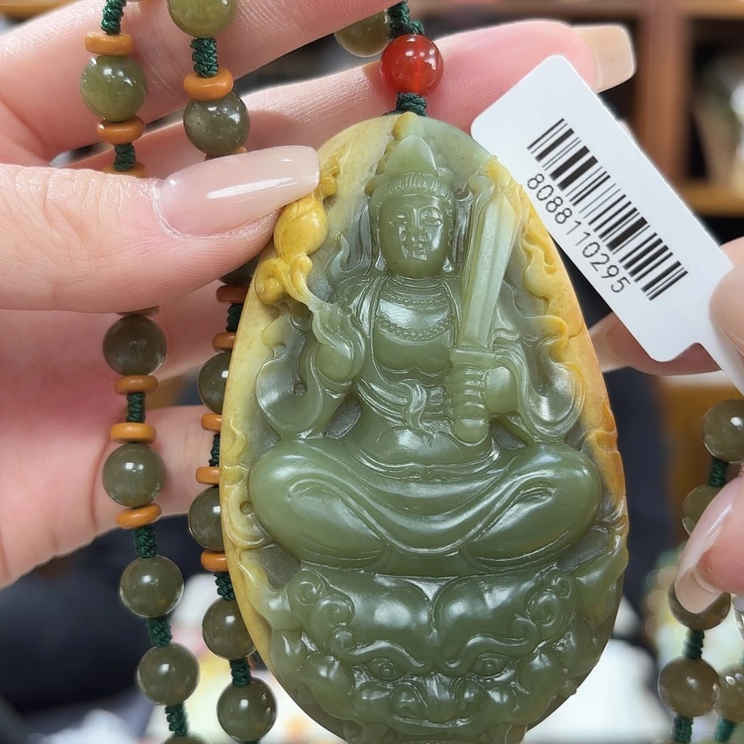 和田玉吊坠文殊菩萨未镶嵌