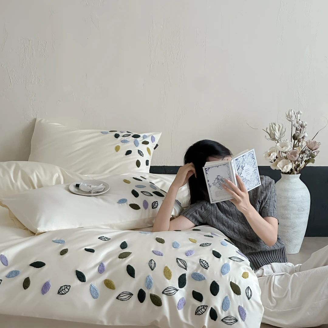 新款高端定制款100S进口意大利毛巾刺绣轻奢全棉贡缎长绒棉四件套