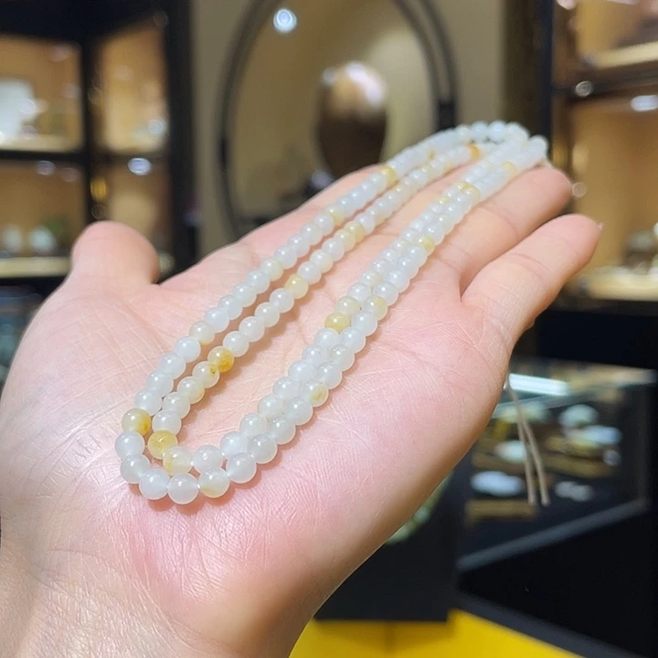 和田玉未镶嵌颈饰/多圈4.5mm