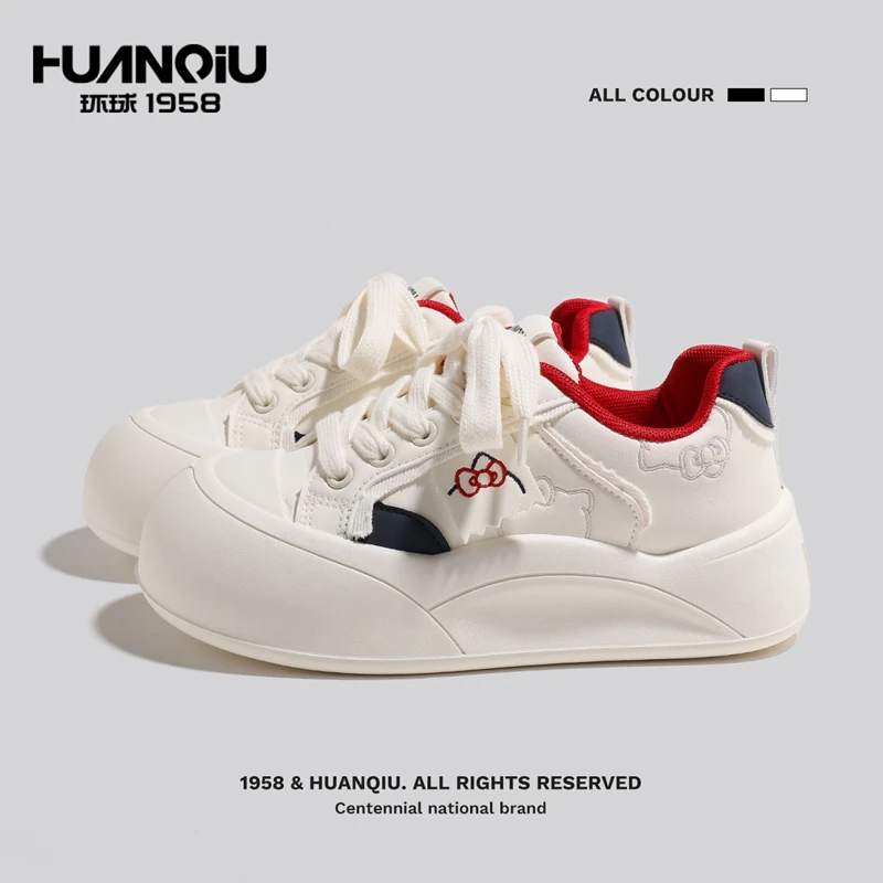 环球小白鞋女款秋季新款潮流厚底小众女鞋百搭学生个性韩版休闲鞋