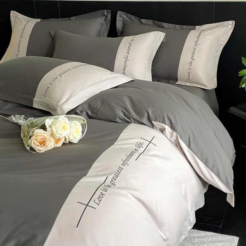 高端床上用品四件套全棉刺绣被套纯棉轻奢床单宿舍三件套2025新款