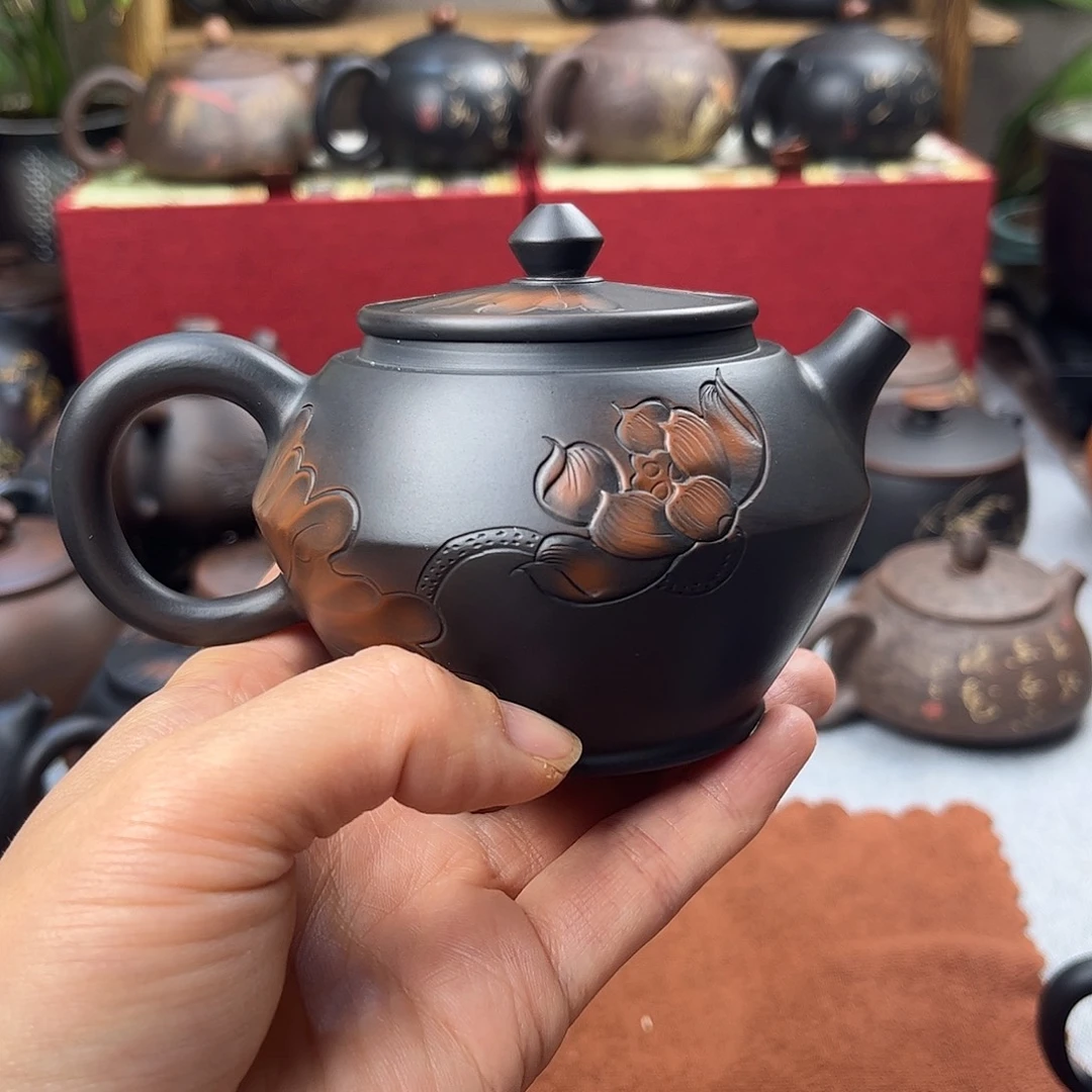 林***圈190毫升纯手工浮雕合欢壶微微瑕