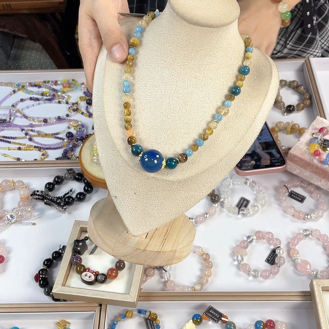 水晶手链银S925镀金镶嵌