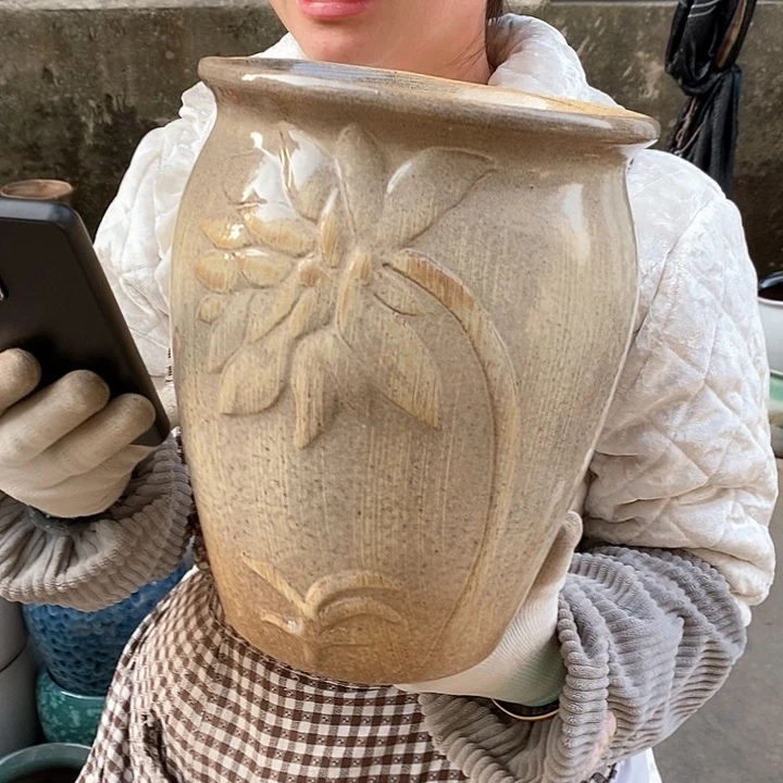 紫砂花盆正品口20高25