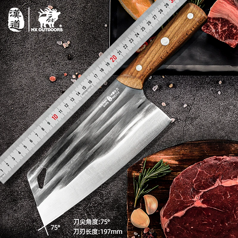 锻打菜刀厨师专用刀不锈钢家用切片刀锋利切肉切菜切片刀中式刀具