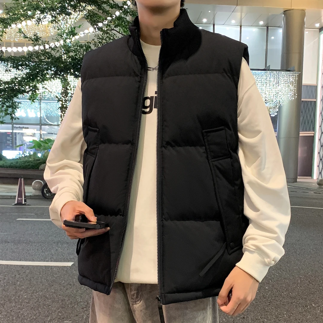 玛斯柏美式棉马甲男士秋冬季百搭保暖加厚款潮牌休闲立领坎肩外套