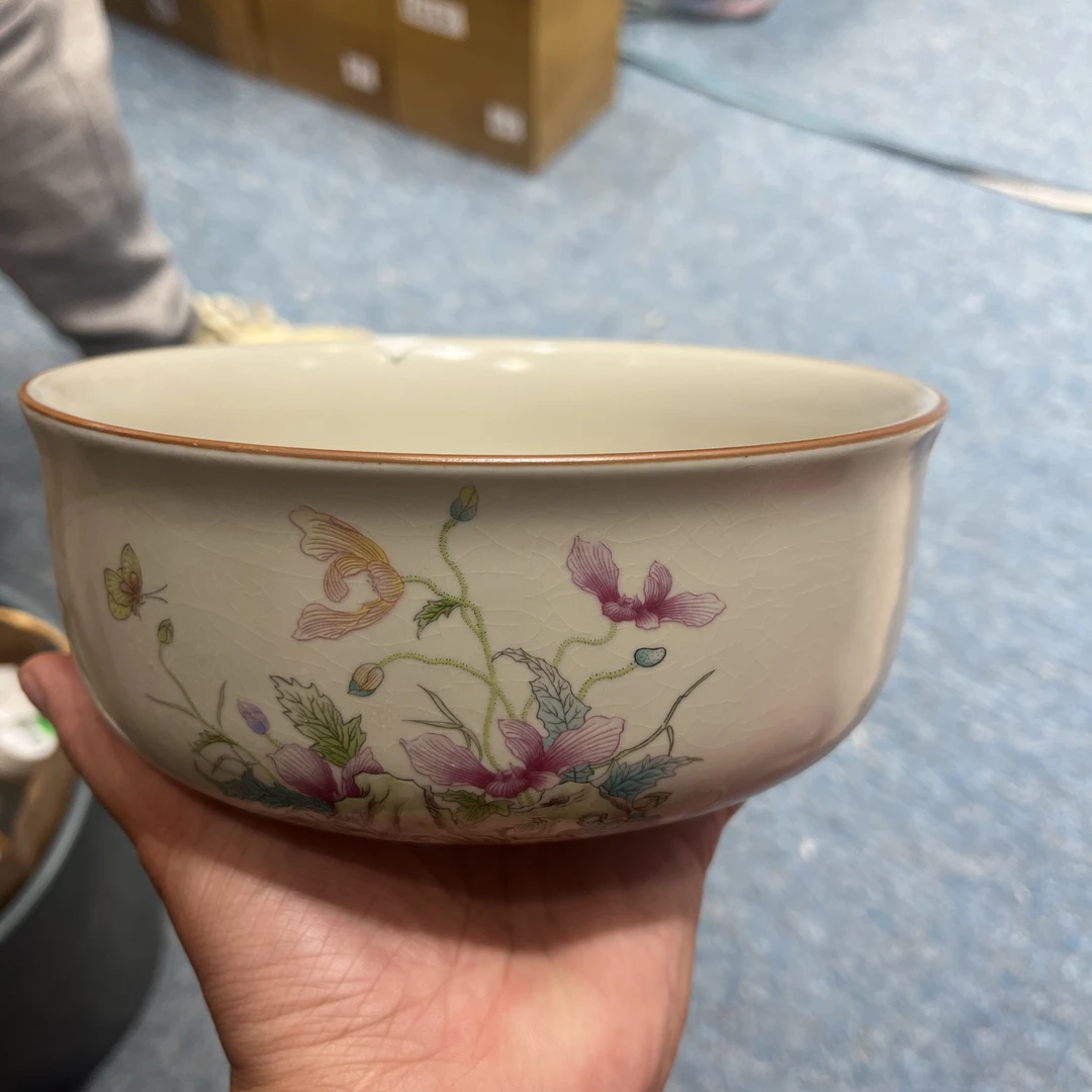 玲珑茶具 黄汝虞美人茶洗-4463（直播专享）