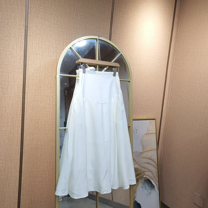 CD40孕妇白色半身裙M90-120L130