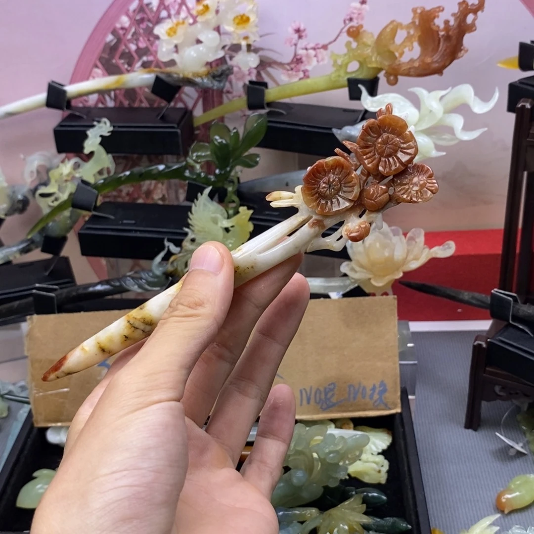 蛇纹石玉合金发饰