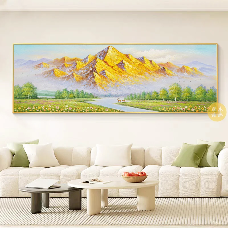 福鹿金山 手工立体油画沙发背景墙沙发背墙挂画装饰画现代轻奢