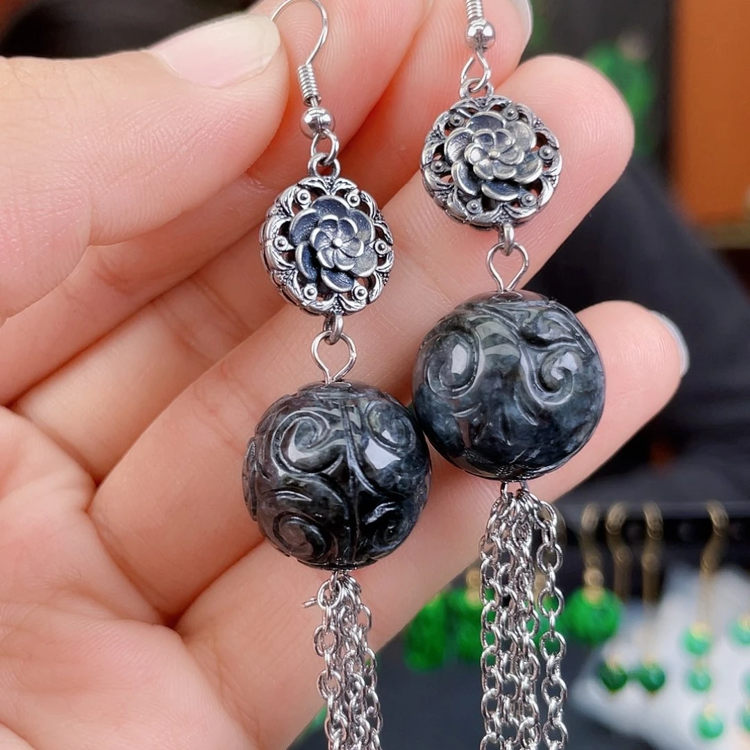 翡翠未镶嵌耳饰饰品