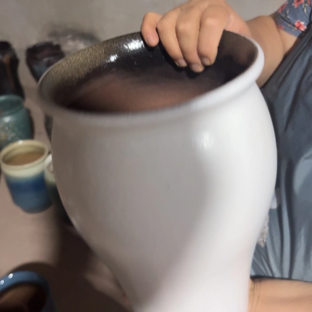 紫砂花盆头20高32