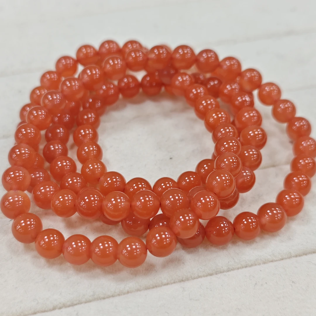 【书记甄选】天然南红多圈手链 多样性发一件 约6mm 7927JY