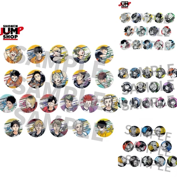 【拆盒】排球少年js彩图闪二弹浮雕三弹原画吧唧jump贴纸徽章盲盒