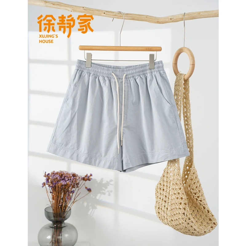 夏季新款薄款高腰宽松时尚百搭阔腿直筒休闲短裤女3570063