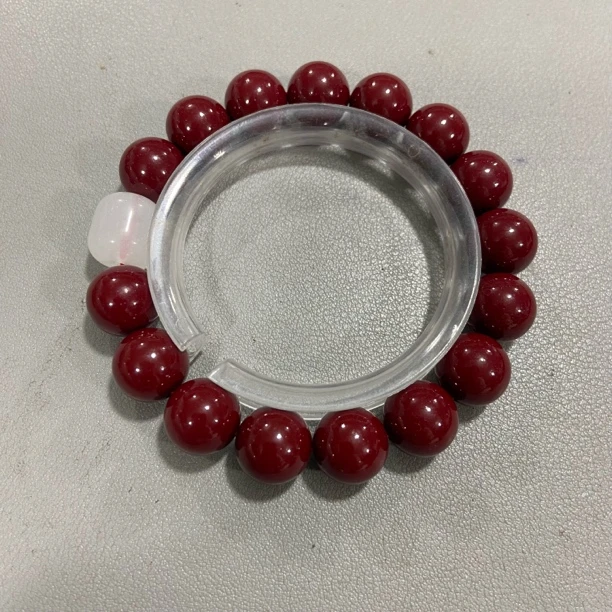 含辰砂工艺品M344辰砂卡1.2圆珠单圈手串(合成)