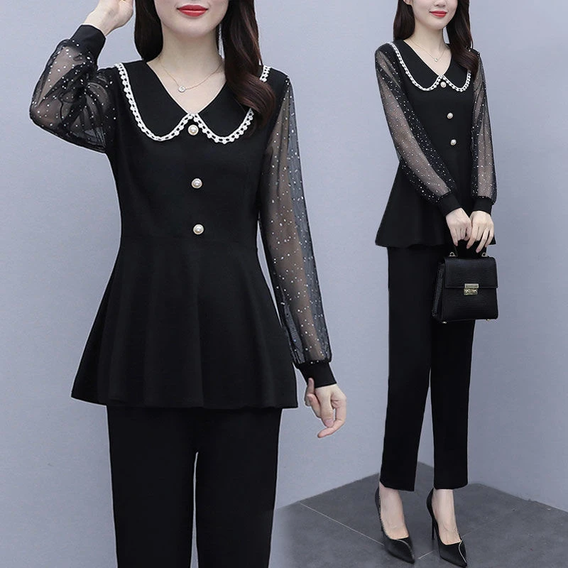 【1843人好评】时尚春装2024新款胖妹妹遮肚显瘦套装大码女装胖人网