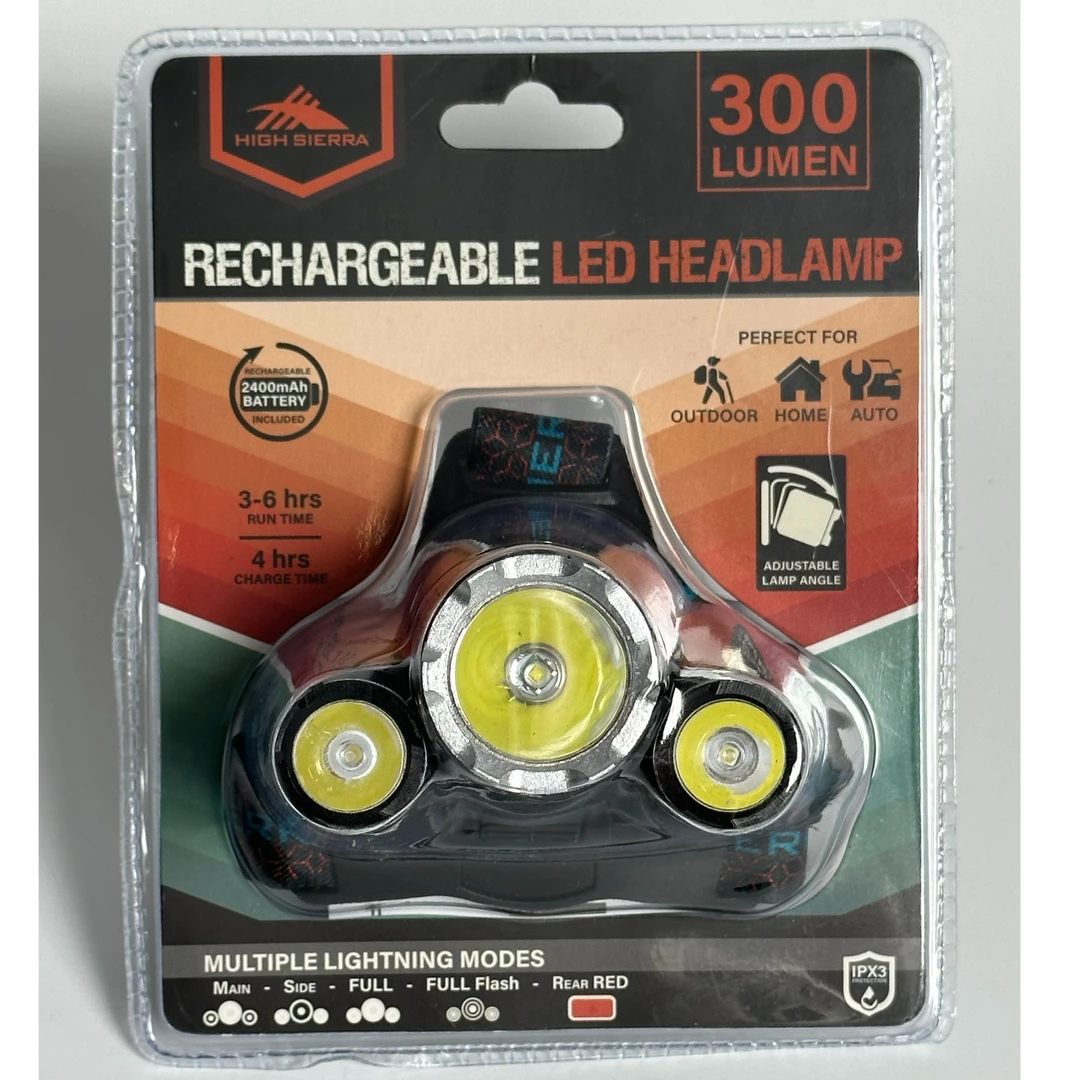 【A5】可充电变焦三头头戴式强光头灯户外钓鱼登山照明适用