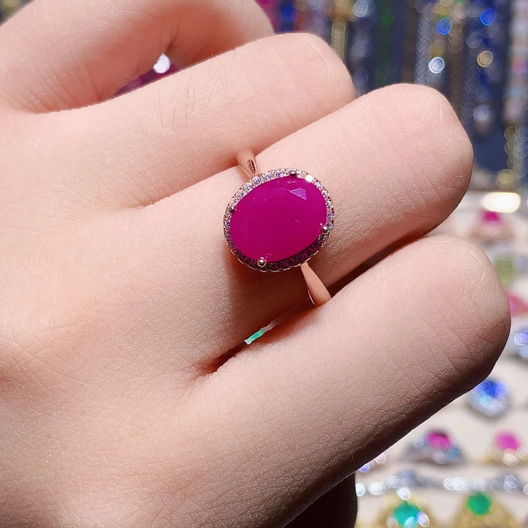 银S925镶嵌戒指红宝石