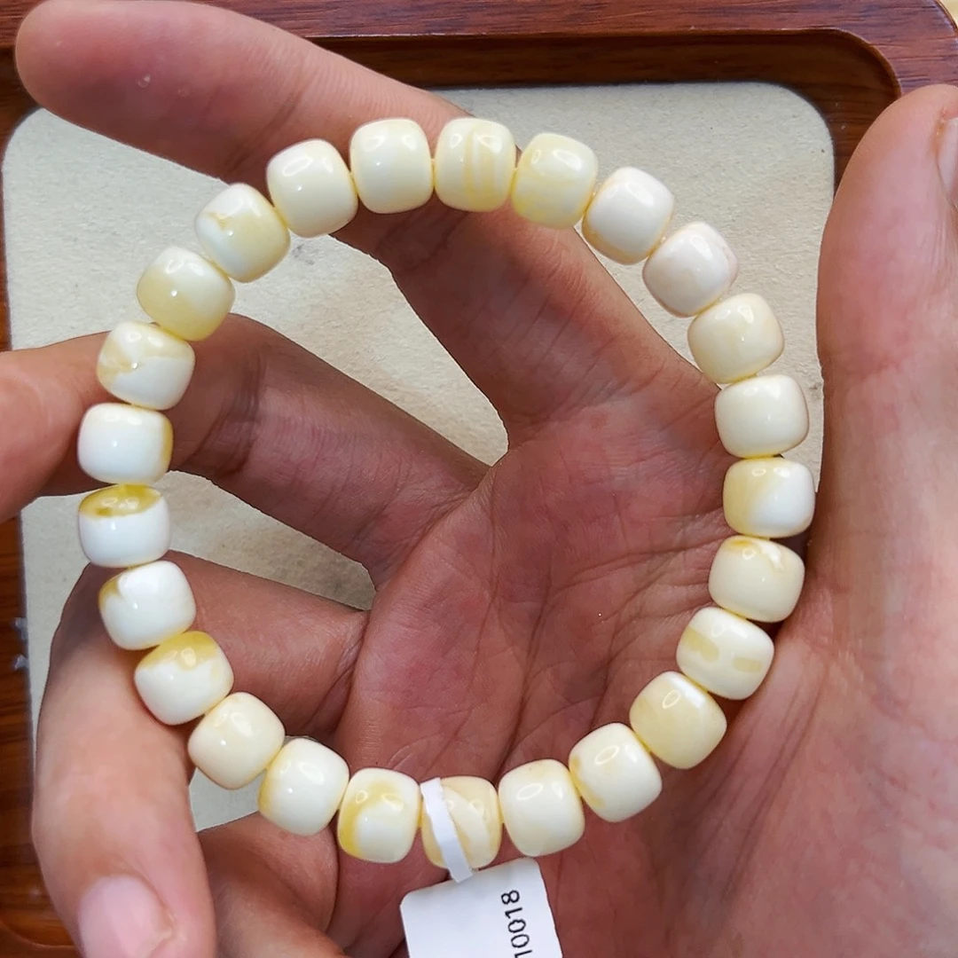 手链琥珀未镶嵌9mm瓷白老型手串