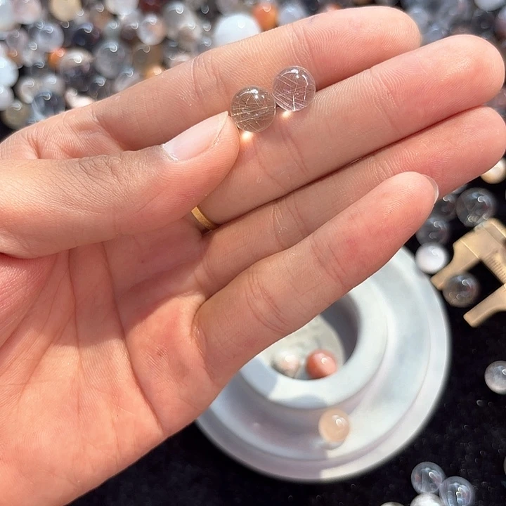 水晶珠宝半成品未镶嵌谢*摇定制通孔不退不换