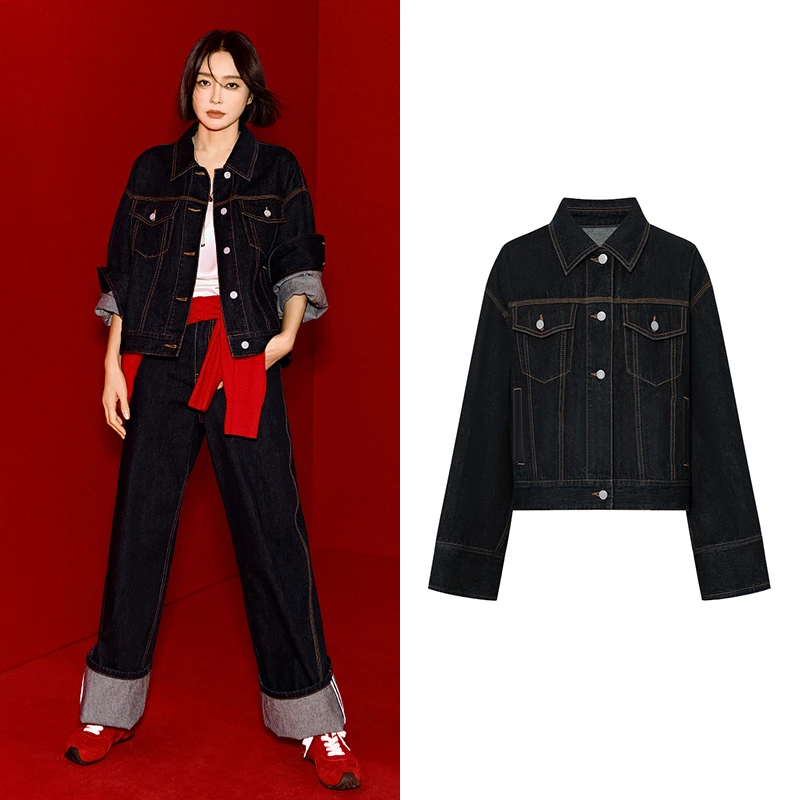 【M】(千树专属）【秦岚同款C+系列】牛仔夹克2025春新品短款外套Z5112