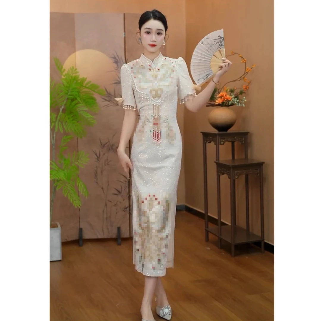 3508新中式敬酒服高级感新娘小个子结婚订婚礼服气质回门连衣裙