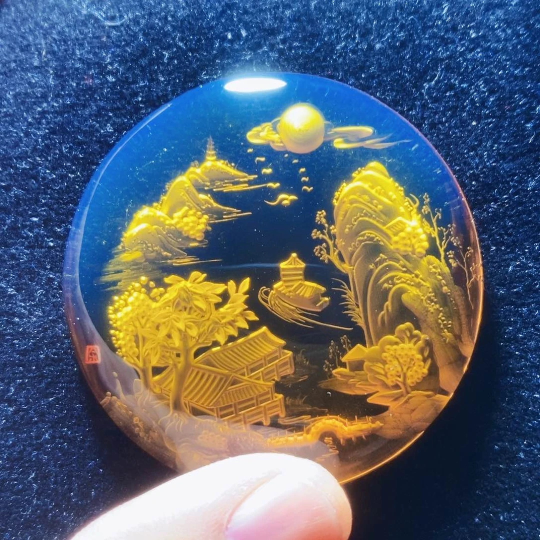 【闪购商品】蓝珀颈饰未镶嵌蓝珀阴雕