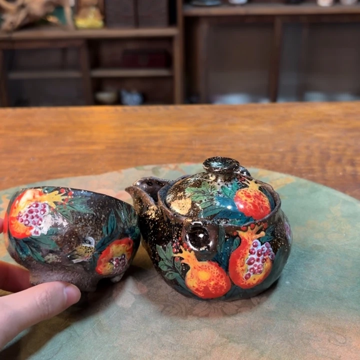 柴烧纯手工手绘陶瓷