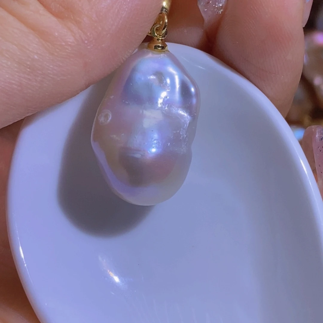 银S925镶嵌淡水珍珠天然淡水珍珠