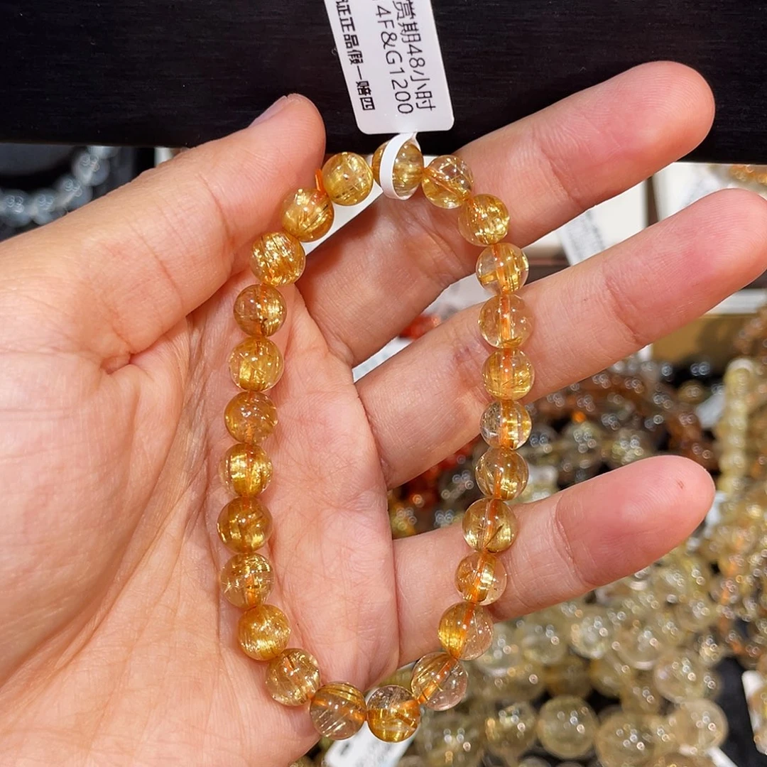 发晶手链未镶嵌顺发钛晶7.8mm