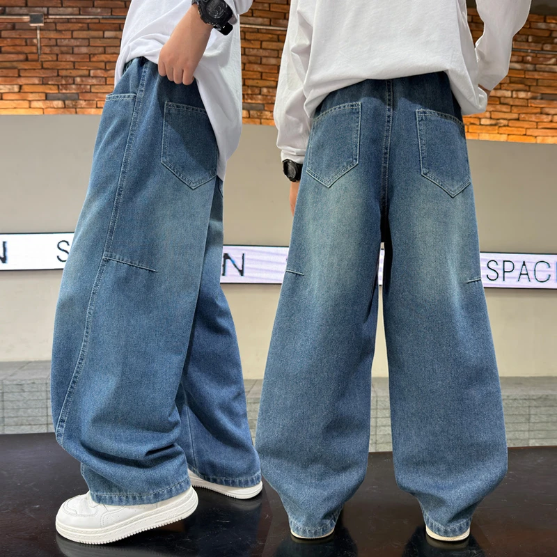 男童春秋款裤子2025新款秋装儿童牛仔裤大童帅气长裤直筒裤宽松潮