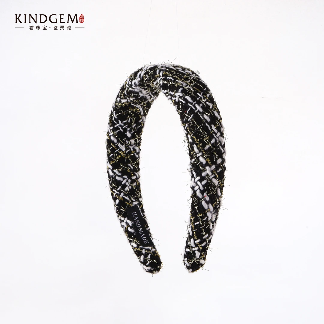 复古格纹黑色轻奢百搭简约优雅时尚超仙发箍 CG100XPDC-24651