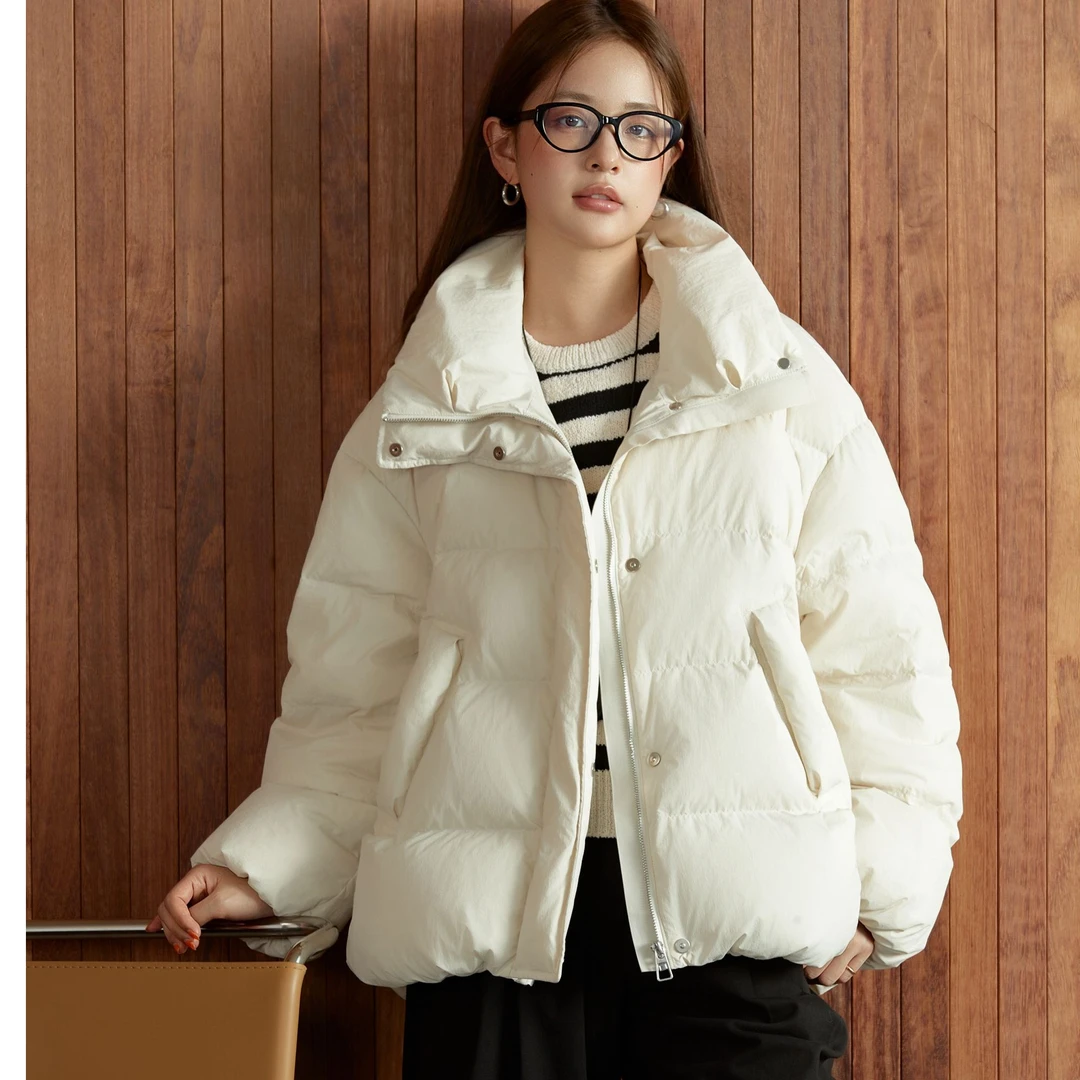 3388纽扣面包羽绒服女