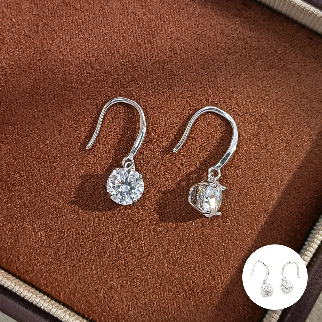 925银莫桑石耳饰 WRSS-008106【简光凝韵】耳饰精致简约轻奢