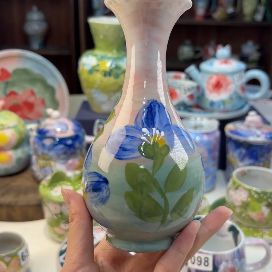 瓷片景德镇手绘高温釉下彩陶瓷茶具