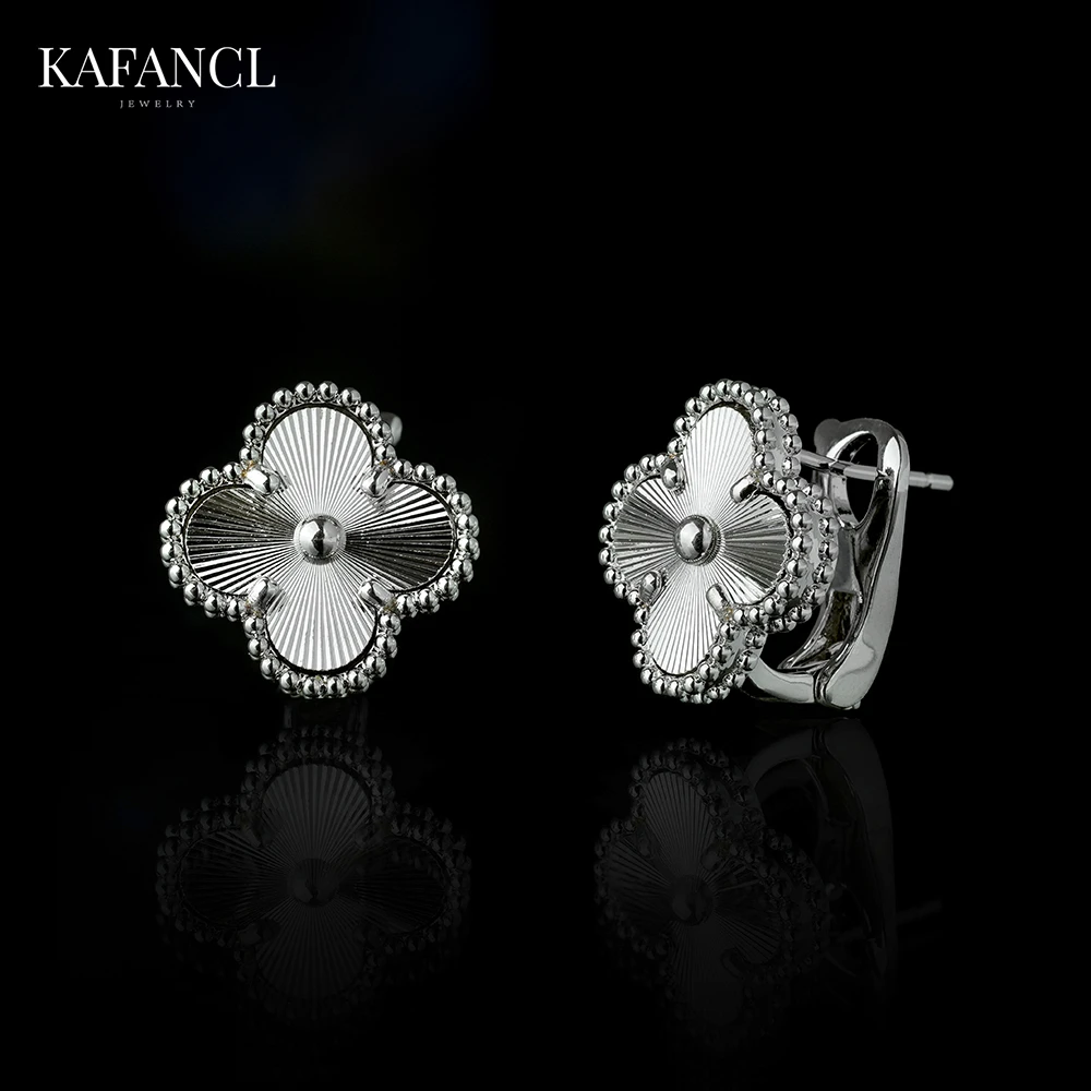 古埃及   925银针 镀K金 银色镭射草草耳拍 ZF-A536