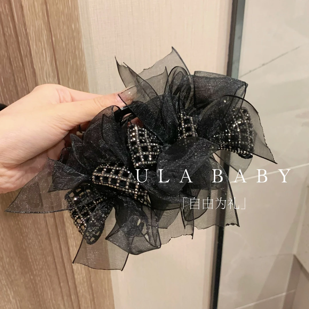 【喜儿ula】12-2-4「自由为礼」时尚氛围感蝴蝶结轻纱气质抓夹