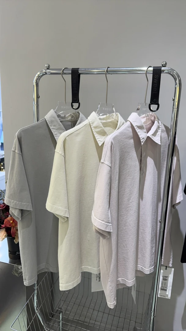 常规款纽扣纯色夏季短袖Polo衫宽松男款百搭上衣