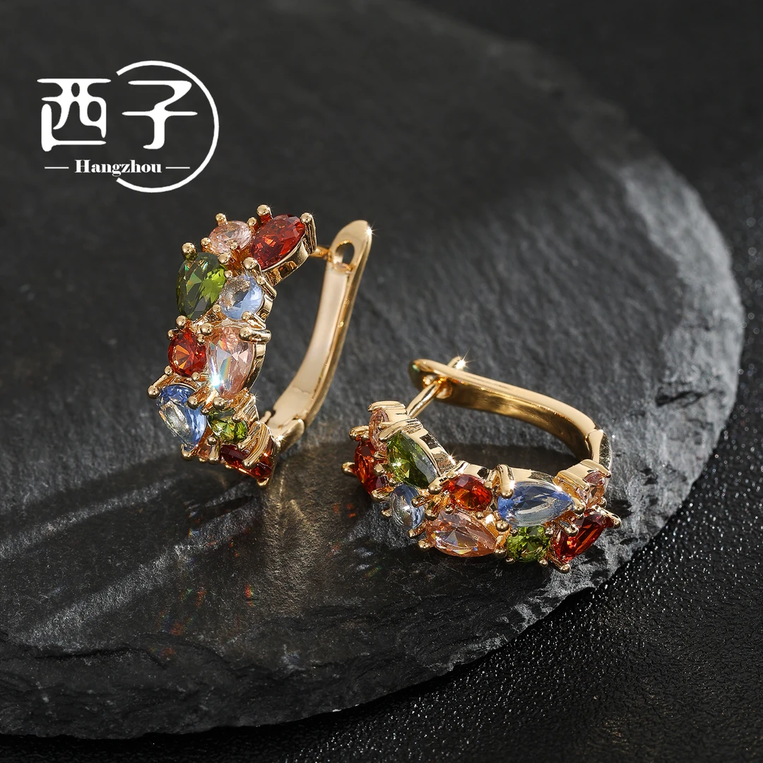 西子饰品高定镀18K金【缤纷花环耳扣】高级感2025爆款手工款耳环女