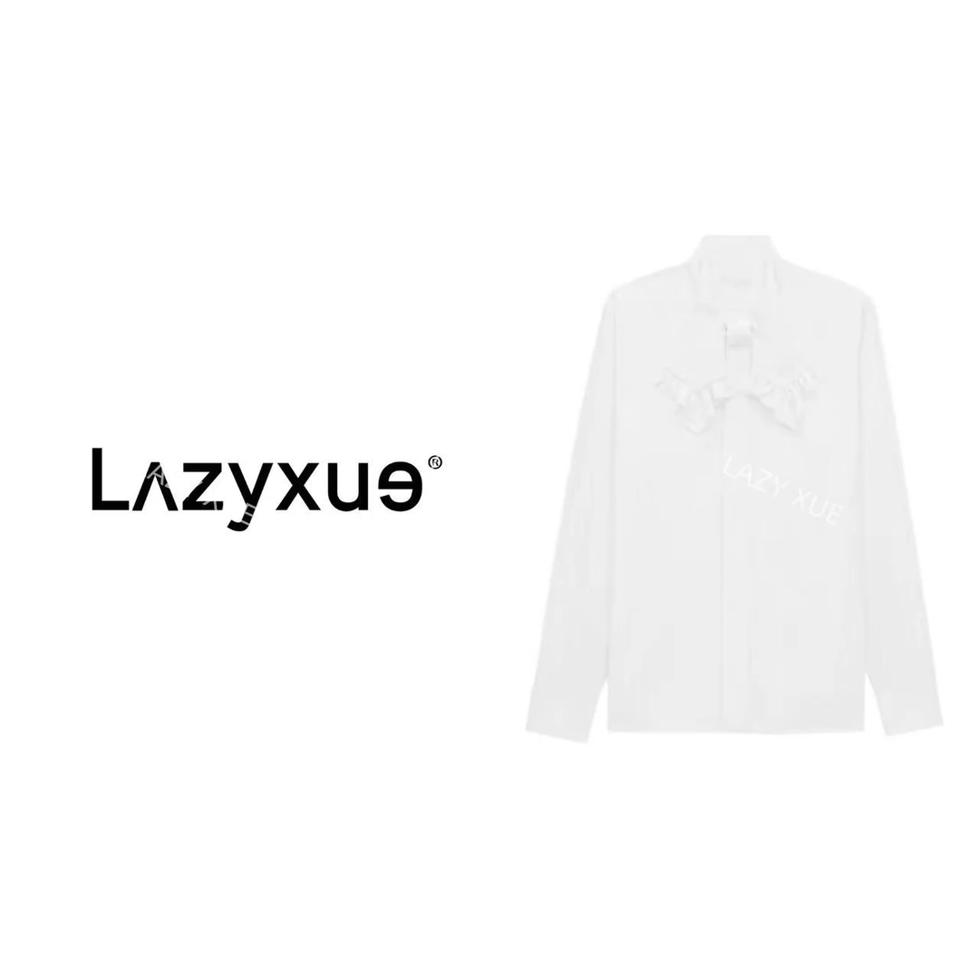 LAZYXUE薛懒懒/"蝴蝶结"女士蝴蝶结绑带薄款宽松长袖衬衫 4041