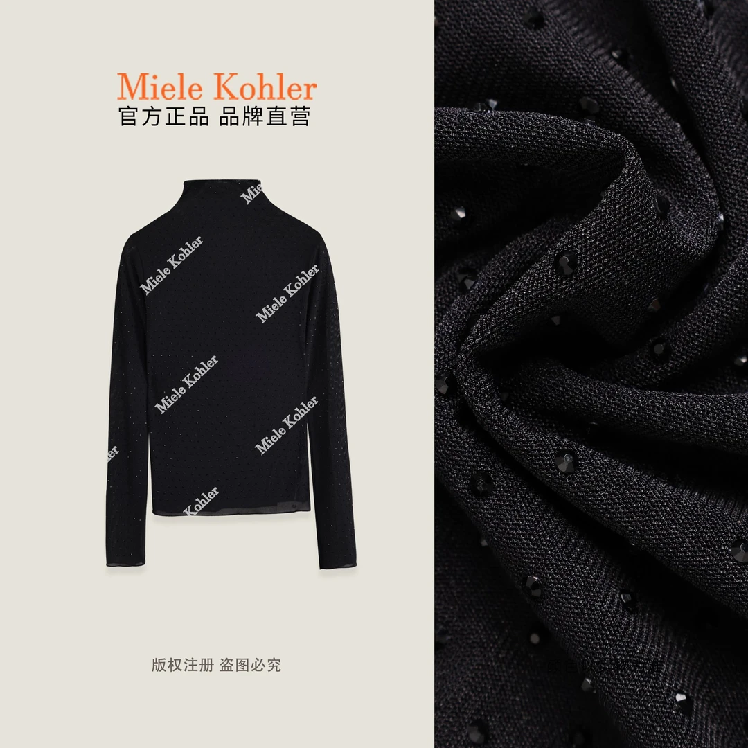 【闪亮登场】秋冬新款重工烫钻女长袖T恤MKAQ69343【澳门小源同款】