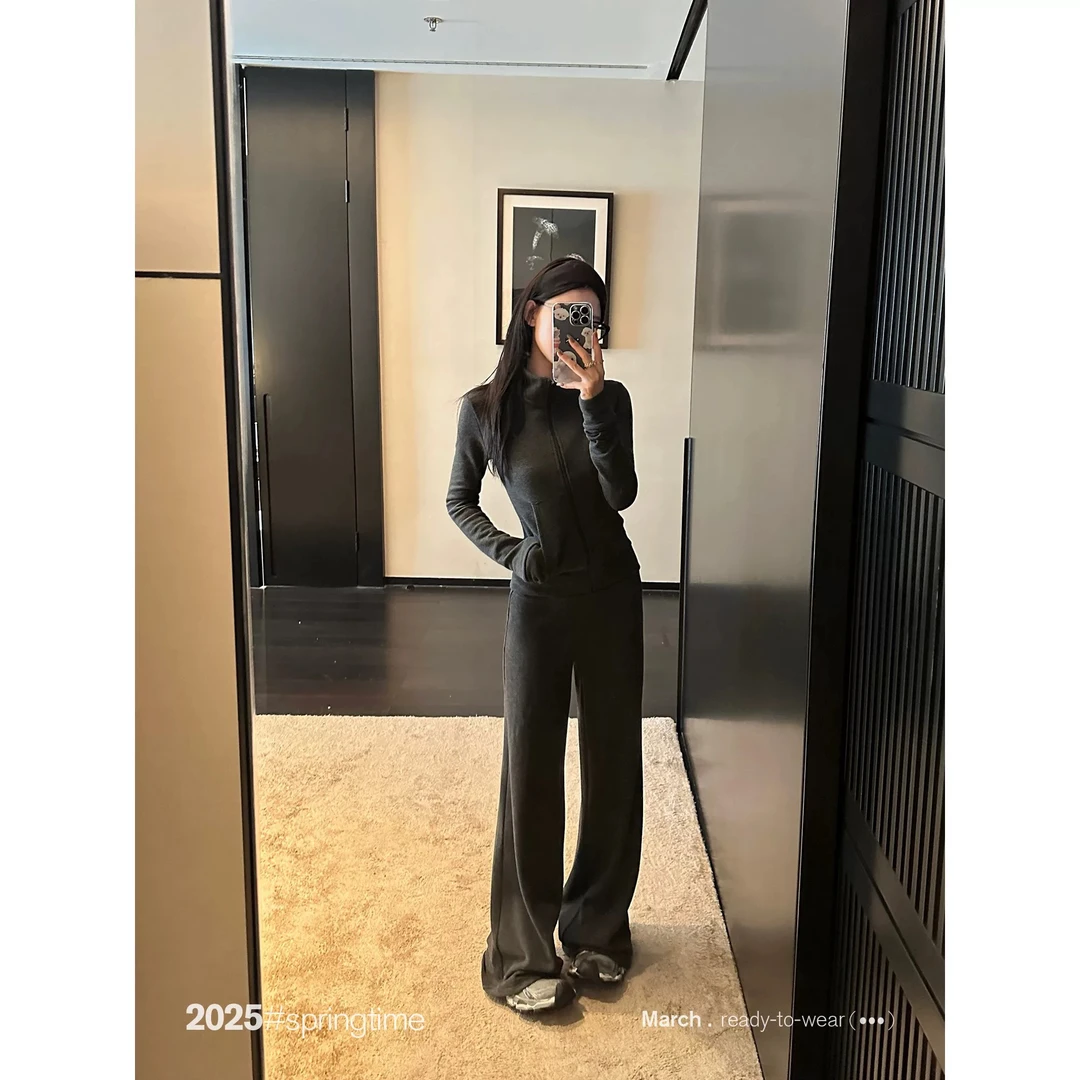 孟婆家【自在松弛】sunoneone立领修身初秋运动套装~973