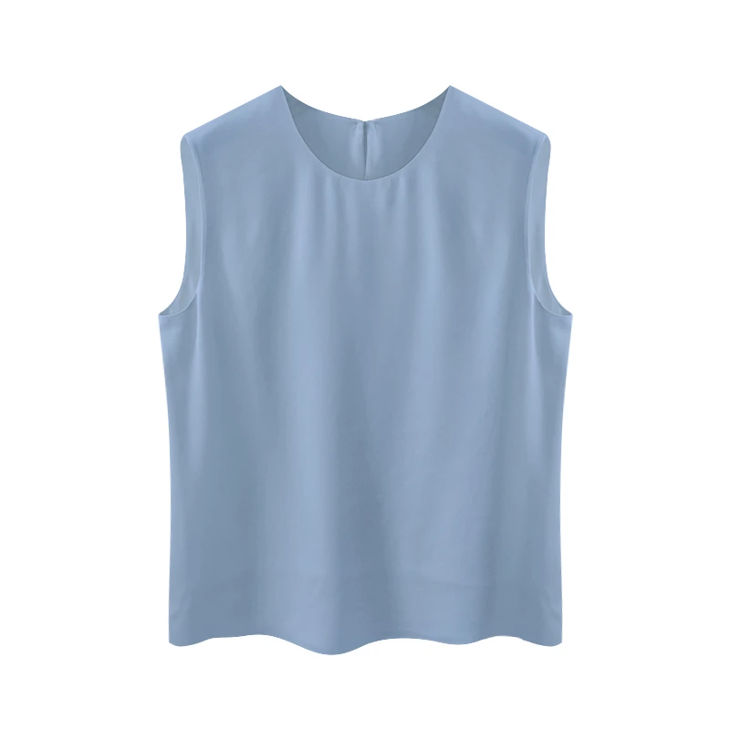 JU 女士22姆米双层桑蚕丝弹力双乔缎无袖背心E2F1169-HS