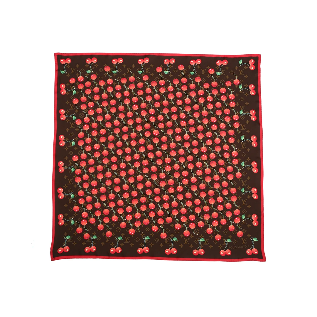 99新 LouisVuitton/路易威登 活动【小花念念】丝巾 棕色 丝绸
