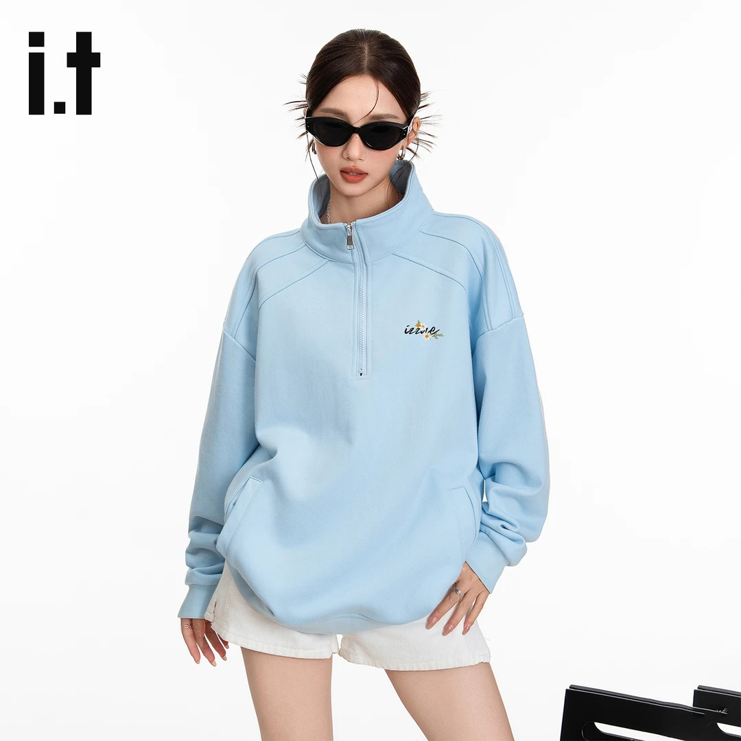 i.t izzue官方潮牌时尚卫衣2025春秋新款女向日葵花卉宽松上衣2M