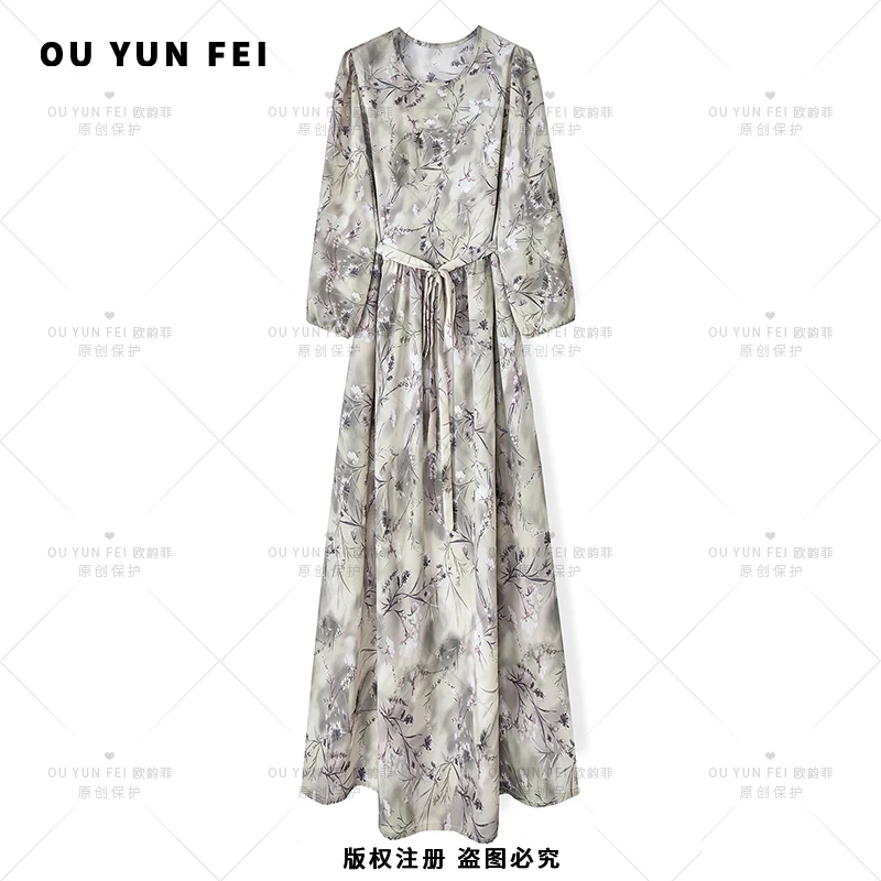 女装连衣裙夏季新款气质高级感穿搭时尚显瘦显白轻奢长裙F1760